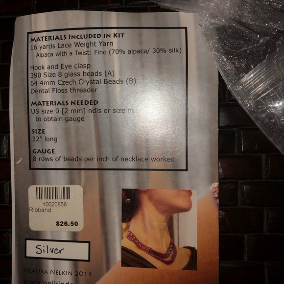 2 DIY complete Beaded Waves Cuff Bracelet Kits by Nelkin Designs.Moonless/Silver - Picture 6 of 9